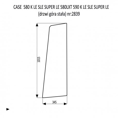 CASE 580 590 K / SK / LE / SLE / SUPER LE Drzwi wklejana