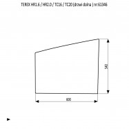 TEREX HR 1.6 2.0 TC 16 TC 20 szyba dolna drzwi