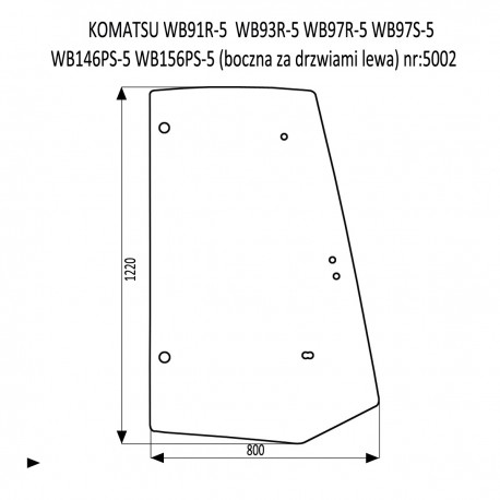KOMATSU WB91R-5  WB93R-5  WB97R-5  WB97S-5  WB146PS-5  WB156PS-5  szybaboczna lewa